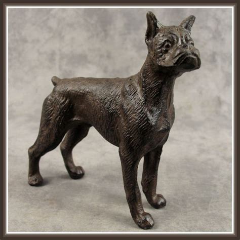 cast metal boxer dog|Metal Boxer Dog Statue .